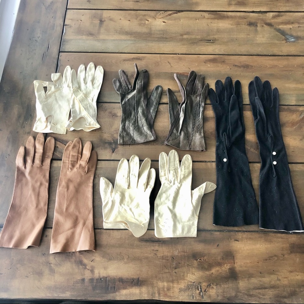 AUTHENTIC LEATHER & SUEDE VINTAGE 50s GLOVES